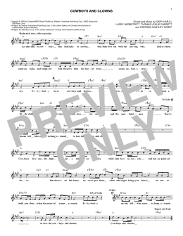 page one of Cowboys And Clowns (Lead Sheet / Fake Book)