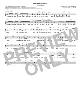 page one of Cocoanut Sweet (Lead Sheet / Fake Book)