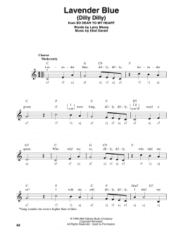 page one of Lavender Blue (Dilly Dilly) (from So Dear To My Heart) (Harmonica)