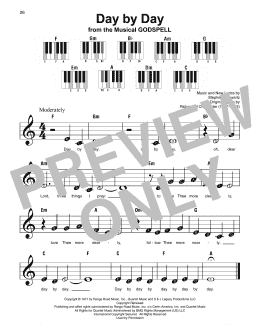 page one of Day By Day (from Godspell) (Super Easy Piano)