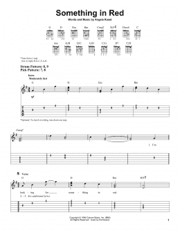 page one of Something In Red (Easy Guitar Tab)
