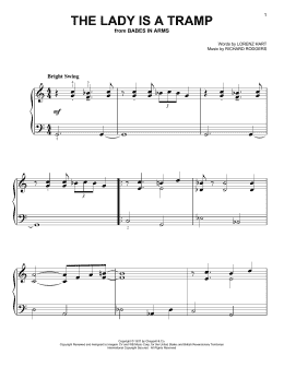 page one of The Lady Is A Tramp (Easy Piano)