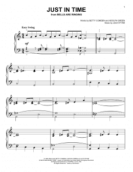 page one of Just In Time (Easy Piano)
