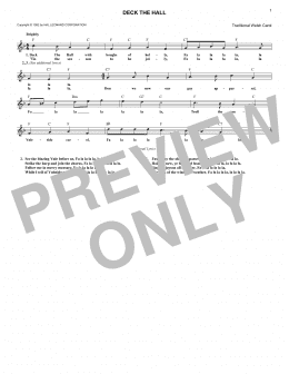page one of Deck The Hall (Lead Sheet / Fake Book)