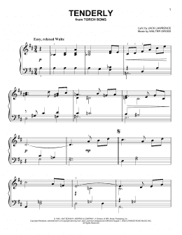 page one of Tenderly (Easy Piano)