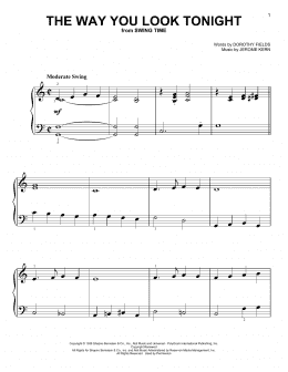 page one of The Way You Look Tonight (Easy Piano)