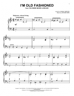 page one of I'm Old Fashioned (Easy Piano)