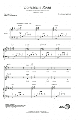 page one of Lonesome Road (2-Part Choir)