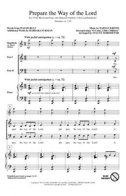 page one of Prepare The Way Of The Lord (arr. Stacey Nordmeyer) (2-Part Choir)