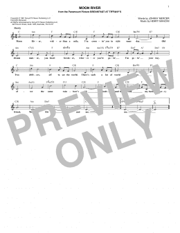 page one of Moon River (Lead Sheet / Fake Book)