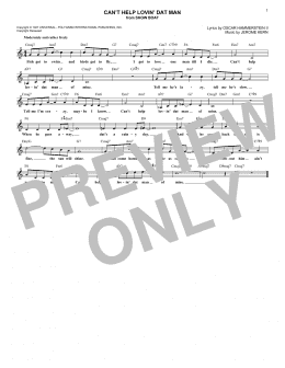 page one of Can't Help Lovin' Dat Man (Lead Sheet / Fake Book)