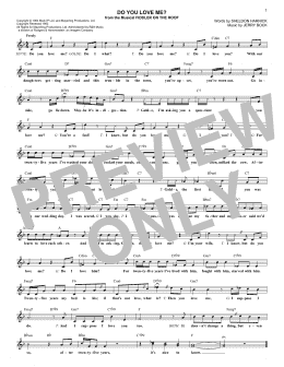 page one of Do You Love Me? (Lead Sheet / Fake Book)