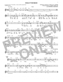 page one of Could It Be Magic (Lead Sheet / Fake Book)