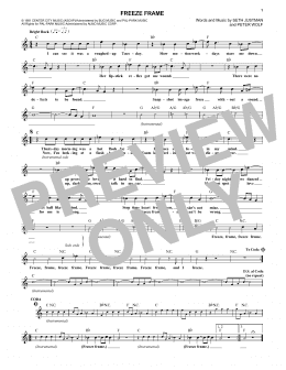 page one of Freeze Frame (Lead Sheet / Fake Book)