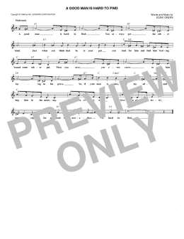 page one of A Good Man Is Hard To Find (Lead Sheet / Fake Book)