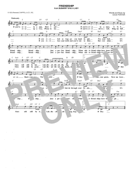 page one of Friendship (Lead Sheet / Fake Book)