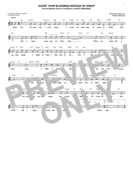 page one of Count Your Blessings Instead Of Sheep (Lead Sheet / Fake Book)