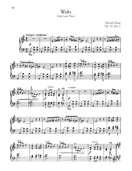 page one of Waltz In A Minor, Op. 12, No. 2 (Piano Solo)