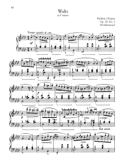 page one of Waltz In F Minor, Op. 70, No. 2 (Piano Solo)