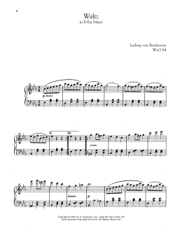 page one of Waltz In E-Flat Major, WoO 84 (Piano Solo)