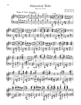 page one of Melancholy Waltz, Op. 68, No. 6 (Piano Solo)