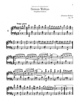 page one of 16 Waltzes, Op. 39 (Simplified Edition) (Piano Solo)