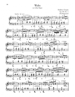 page one of Waltz In A-Flat Major, Op. 69, No. 1 (Piano Solo)