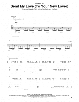 page one of Send My Love (To Your New Lover) (Guitar Rhythm Tab)