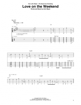 page one of Love On The Weekend (Guitar Rhythm Tab)