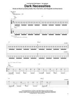 page one of Dark Necessities (Guitar Rhythm Tab)