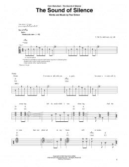 page one of The Sound Of Silence (Guitar Rhythm Tab)