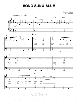 page one of Song Sung Blue (Easy Piano)