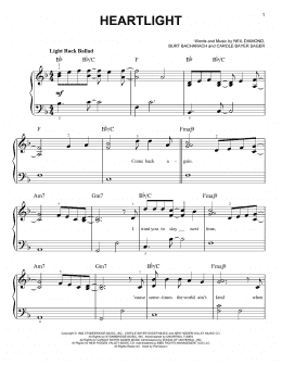 page one of Heartlight (Easy Piano)