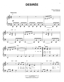 page one of Desiree (Easy Piano)