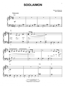 page one of Soolaimon (Easy Piano)