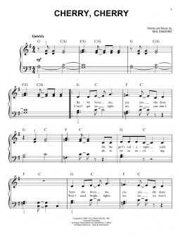 page one of Cherry, Cherry (Easy Piano)