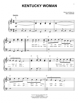 page one of Kentucky Woman (Easy Piano)