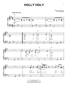 page one of Holly Holy (Easy Piano)