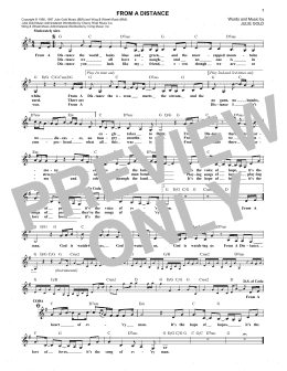 page one of From A Distance (Lead Sheet / Fake Book)