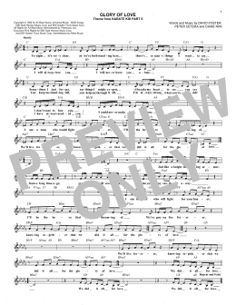 page one of Glory Of Love (Lead Sheet / Fake Book)