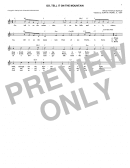 page one of Go, Tell It On The Mountain (Lead Sheet / Fake Book)