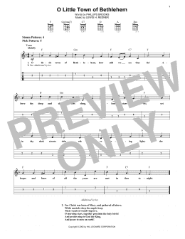 page one of O Little Town Of Bethlehem (Easy Guitar Tab)