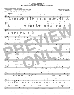 page one of My Heart Will Go On (Love Theme From 'Titanic') (Lead Sheet / Fake Book)