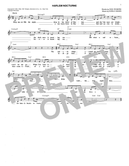 page one of Harlem Nocturne (Lead Sheet / Fake Book)