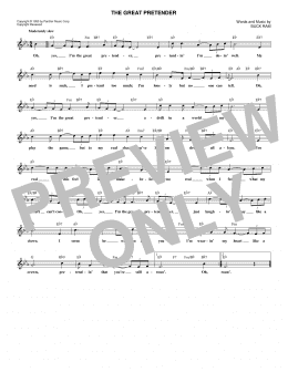 page one of The Great Pretender (Lead Sheet / Fake Book)