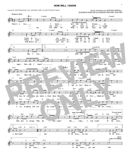 page one of How Will I Know (Lead Sheet / Fake Book)