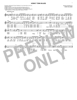 page one of Honky Tonk Blues (Lead Sheet / Fake Book)