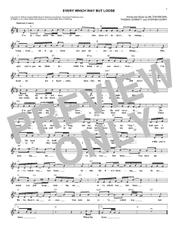 page one of Every Which Way But Loose (Lead Sheet / Fake Book)