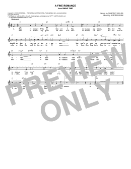 page one of A Fine Romance (Lead Sheet / Fake Book)
