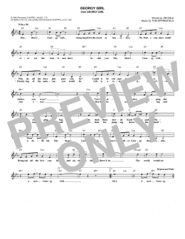 page one of Georgy Girl (Lead Sheet / Fake Book)